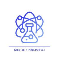 STEM in science pixel perfect gradient linear vector icon. Data mining technology in education. Researching methods. Thin line color symbol. Modern style pictogram. Vector isolated outline drawing