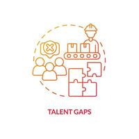 Talent gaps red gradient concept icon. Lack of qualificated workforces. Supply chain challenge abstract idea thin line illustration. Isolated outline drawing vector
