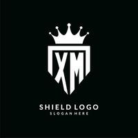 letra xm logo monograma emblema estilo con corona forma diseño modelo vector