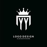 letra aa logo monograma emblema estilo con corona forma diseño modelo vector