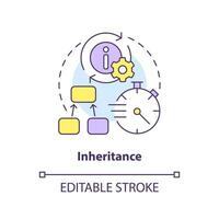 Inheritance concept icon. Object-oriented programming principle abstract idea thin line illustration. Reuse behavior. Isolated outline drawing. Editable stroke vector