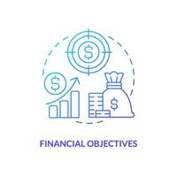 Financial objectives blue gradient concept icon. Company budget. Project management target abstract idea thin line illustration. Isolated outline drawing vector