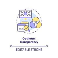 Optimum transparency concept icon. Functional programming benefit abstract idea thin line illustration. Optimization. Isolated outline drawing. Editable stroke vector