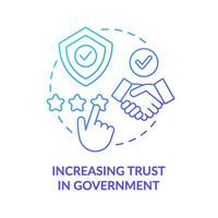 Increasing trust in government blue gradient concept icon. Public services delivery change abstract idea thin line illustration. Isolated outline drawing vector