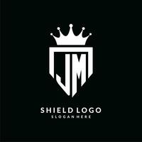 Pm monogram logo with modern shield style design Vector Image