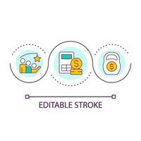 Driving financial performance loop concept icon. Revenue growth abstract idea thin line illustration. Profitability. Finance operations. Isolated outline drawing. Editable stroke vector