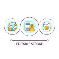 Driving financial performance loop concept icon. Revenue growth abstract idea thin line illustration. Profitability. Finance operations. Isolated outline drawing. Editable stroke vector