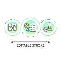 Regulations and laws loop concept icon. Contractual duty abstract idea thin line illustration. Business activities. Financial operations. Isolated outline drawing. Editable stroke vector