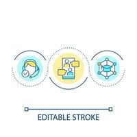 Customer consulting improvement loop concept icon. Effective communication in business abstract idea thin line illustration. Isolated outline drawing. Editable stroke vector