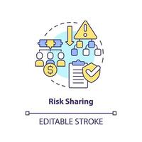 Collective risk sharing concept icon. Insurance coverage. Cooperative scheme abstract idea thin line illustration. Isolated outline drawing. Editable stroke vector