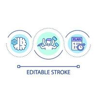 Working simultaneously loop concept icon. Multitasking skill. Time management. Develop productivity abstract idea thin line illustration. Isolated outline drawing. Editable stroke vector