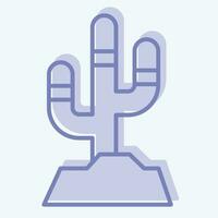 Icon Cactus. related to American Indigenous symbol. two tone style. simple design editable. simple illustration vector