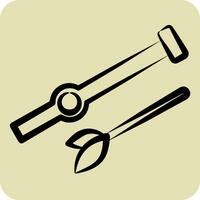 Icon Blowgun. related to American Indigenous symbol. hand drawn style. simple design editable. simple illustration vector