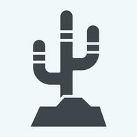 icono cactus. relacionado a americano indígena símbolo. glifo estilo. sencillo diseño editable. sencillo ilustración vector