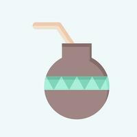 Icon Calabash. related to American Indigenous symbol. flat style. simple design editable. simple illustration vector