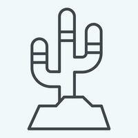 Icon Cactus. related to American Indigenous symbol. line style. simple design editable. simple illustration vector