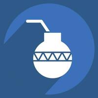 Icon Calabash. related to American Indigenous symbol. long shadow style. simple design editable. simple illustration vector