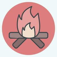 Icon Fire. related to American Indigenous symbol. color mate style. simple design editable. simple illustration vector