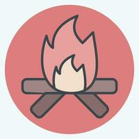 Icon Fire. related to American Indigenous symbol. color mate style. simple design editable. simple illustration vector