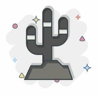 Icon Cactus. related to American Indigenous symbol. comic style. simple design editable. simple illustration vector