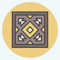 Icon Carpet. related to American Indigenous symbol. color mate style. simple design editable. simple illustration vector