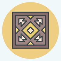 Icon Carpet. related to American Indigenous symbol. color mate style. simple design editable. simple illustration vector