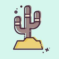 icono cactus. relacionado a americano indígena símbolo. mbe estilo. sencillo diseño editable. sencillo ilustración vector