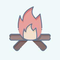 Icon Fire. related to American Indigenous symbol. doodle style. simple design editable. simple illustration vector