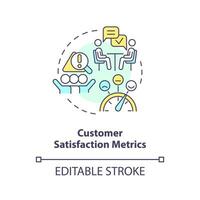 Customer satisfaction metrics concept icon. Find client feedbacks. Company reputation abstract idea thin line illustration. Isolated outline drawing. Editable stroke vector