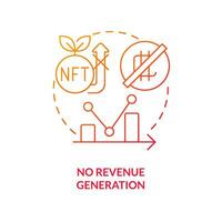 No revenue generation red gradient concept icon. Dangerous money investment. NFT disadvantage abstract idea thin line illustration. Isolated outline drawing vector