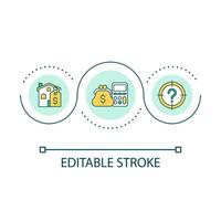 Financial health loop concept icon. Real estate. Home affordability calculator. Homebuying power abstract idea thin line illustration. Isolated outline drawing. Editable stroke vector