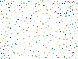 Birthday Rectangular Confetti. Light Rainbow glitter confetti background. Colored festive texture. vector