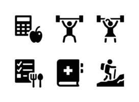 Simple Set of Healthy Living Vector Solid Icons