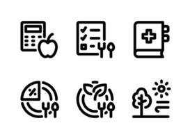 Simple Set of Healthy Living Vector Line Icons