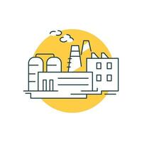 Works factory on a globe background, concept for World Environment Day vector