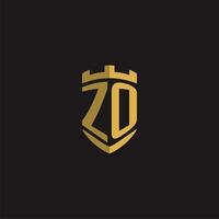 Initials ZO logo monogram with shield style design vector