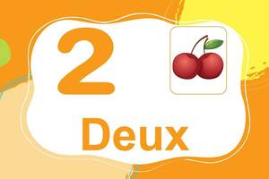 french numbers colorful Counting Fruit 2 vector