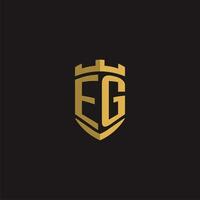 Initials EG logo monogram with shield style design vector