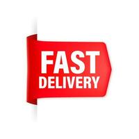 Fast delivery red ribbon on white background. Logo vector. Isolated vector. vector