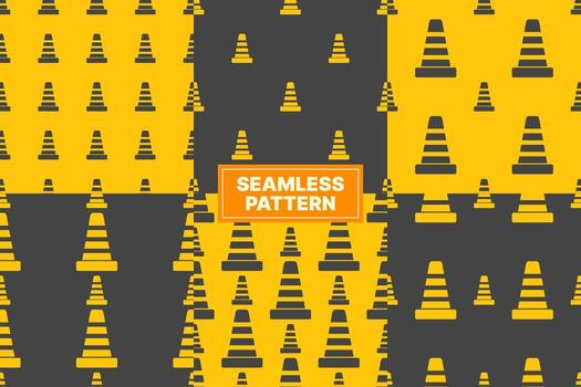vector tráfico cono elemento sin costura modelo colección