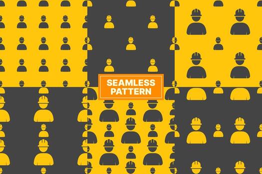 vector worker element seamless pattern collection