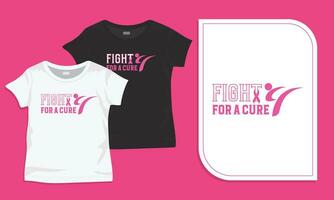 Fight for a cure breast cancer awareness t-shirt vector