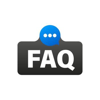 Frequently Asked Questions FAQ Label. vector