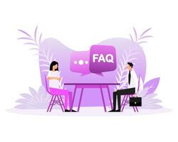 Faq people in flat style. Faq, support, help concept. Modern vector illustration