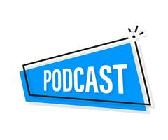 Best Podcast. Badge, icon, stamp, logo. Vector illustration.