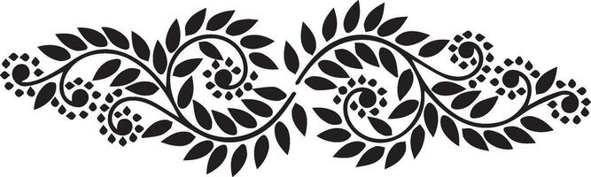 floral vines and leaves pattern for embroidery or cut out vector
