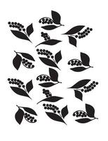 Leaf and Leaves Vector Illustration for Cut out pattern