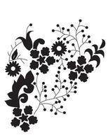 Abstract Flower and Vines Vector Illustration Vinyl cut