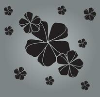 Floral Black and White Vector Pattern