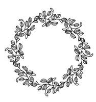 Circle Vines and Floral House Design and Vinyl Cut out vector